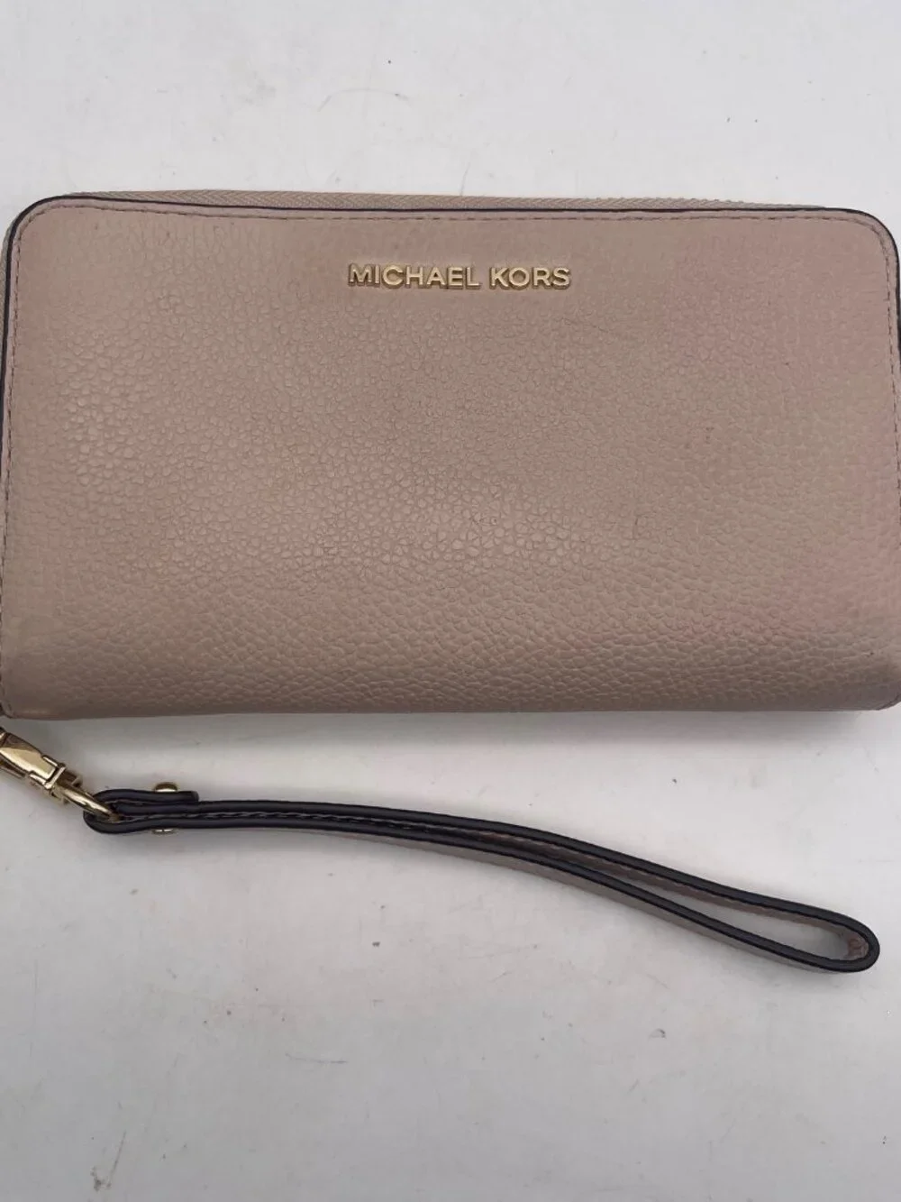 Michael Kors Jet Set Leather Phone Case Wristlet Wallet Blossom Pink T20